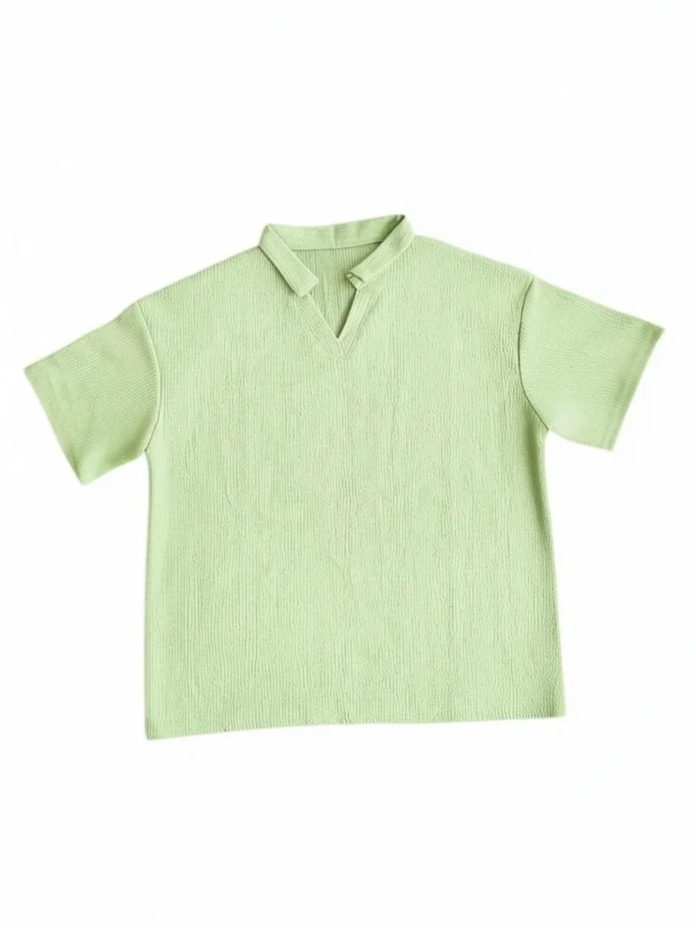 Kids' Unisex 2-Pc Shirt/Short Set Sage Green Elastic Waist Size-9 Yrs. NEW